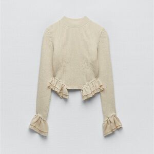 ZARA ruffled knit top